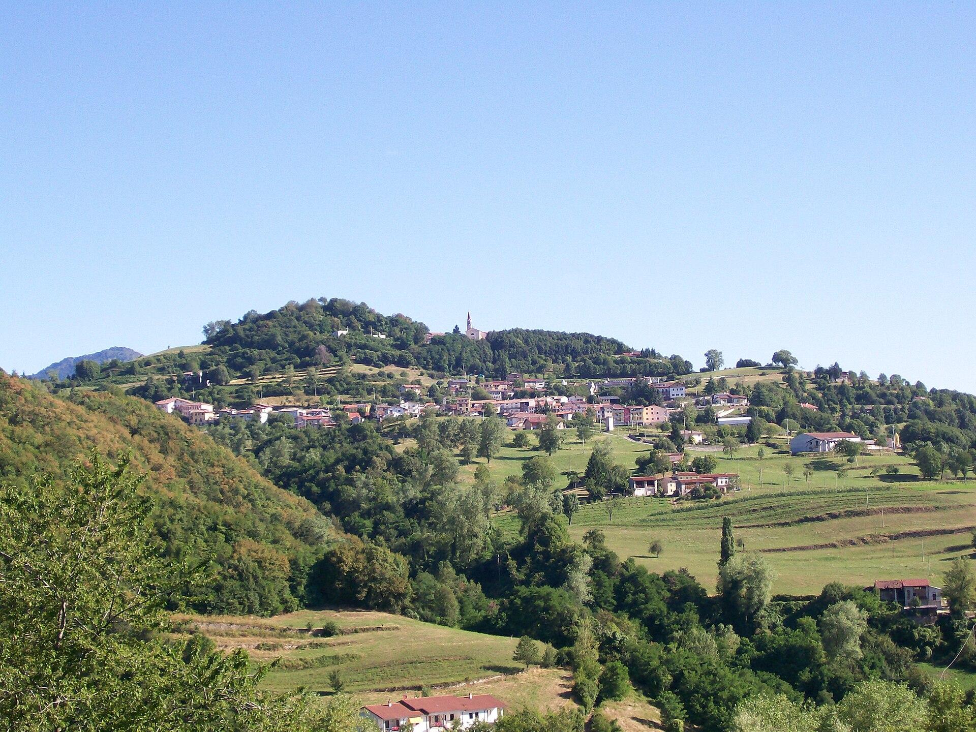 The hillside village of Bolca in the Lessini mountains above Verona, Italy.