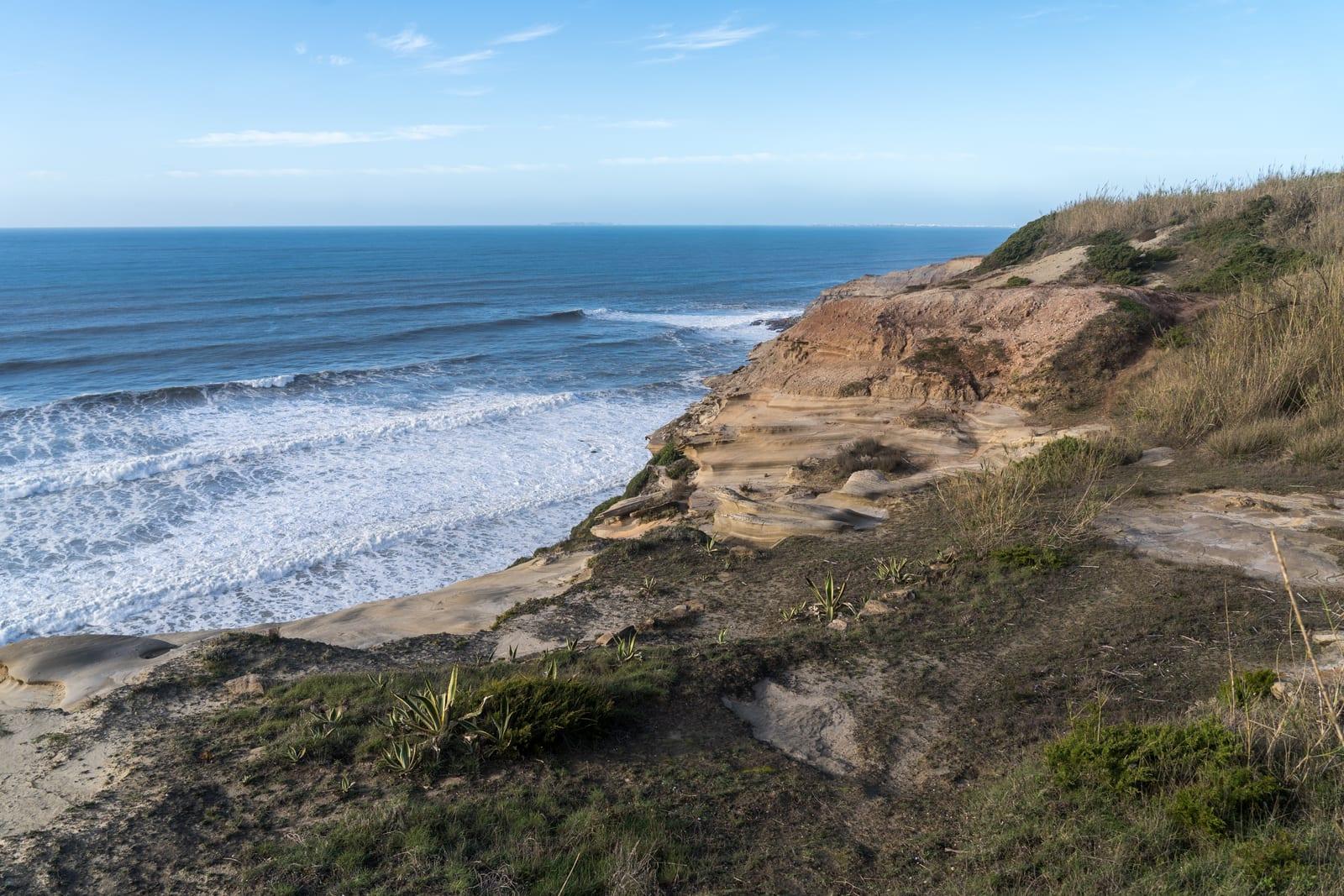 Sea cliffs at Ribamar on the Lourinha coast of western Portugal.