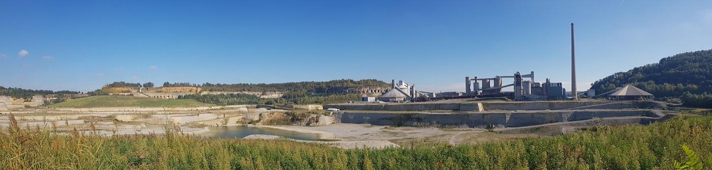 Wide view across the floor and cut faces of the former ENCI quarry at Maastricht