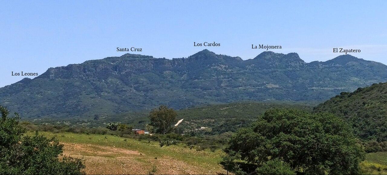 Mountains of Dolores Hidalgo, Guanajuato, Mexicoː Los Cardos, Santa Cruz, La Mojonera, Los Leones and El Zapatero