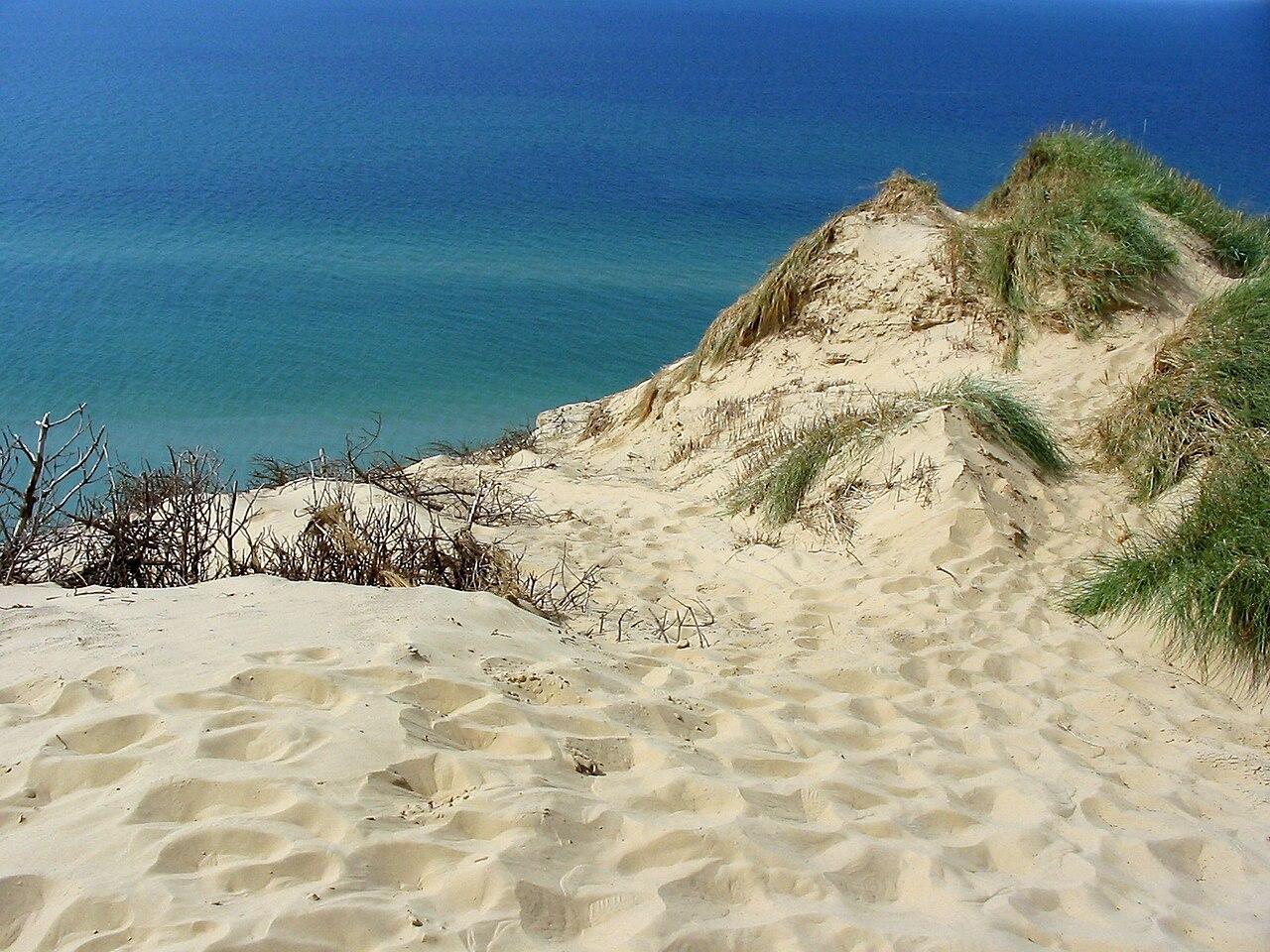 Sandy cliff beach at the North Sea, Vendsyssel, Denmark