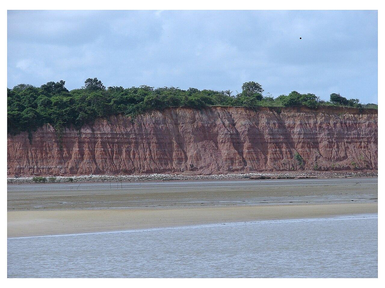 A 20 meters high cliff in São Marcos Bay, Alcântara, Maranhão State, Brazil